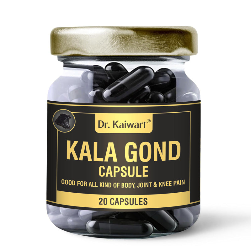 Dr. Kaiwart Kala Gond Capsule – Ayurvedic Joint Pain Relief & Anti-Inflammatory Support (20 Capsules)