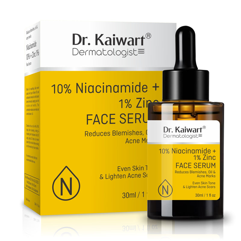 Dr. Kaiwart 10% Niacinamide + 1% Zinc Face Serum – Oil Control & Pore Minimizing Serum for Acne Marks, Blemishes & Even Skin Tone (30ml)