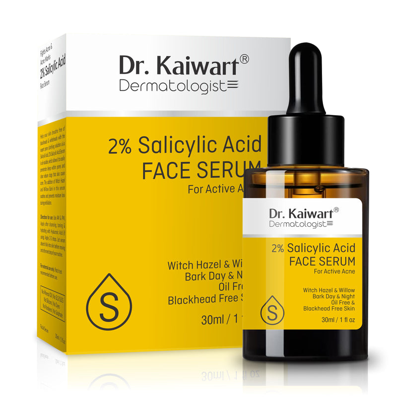 Dr. Kaiwart 2% Salicylic Acid Face Serum – Acne Treatment Serum for Oily & Acne-Prone Skin | Reduces Pimples, Blackheads & Unclogs Pores (30ml)