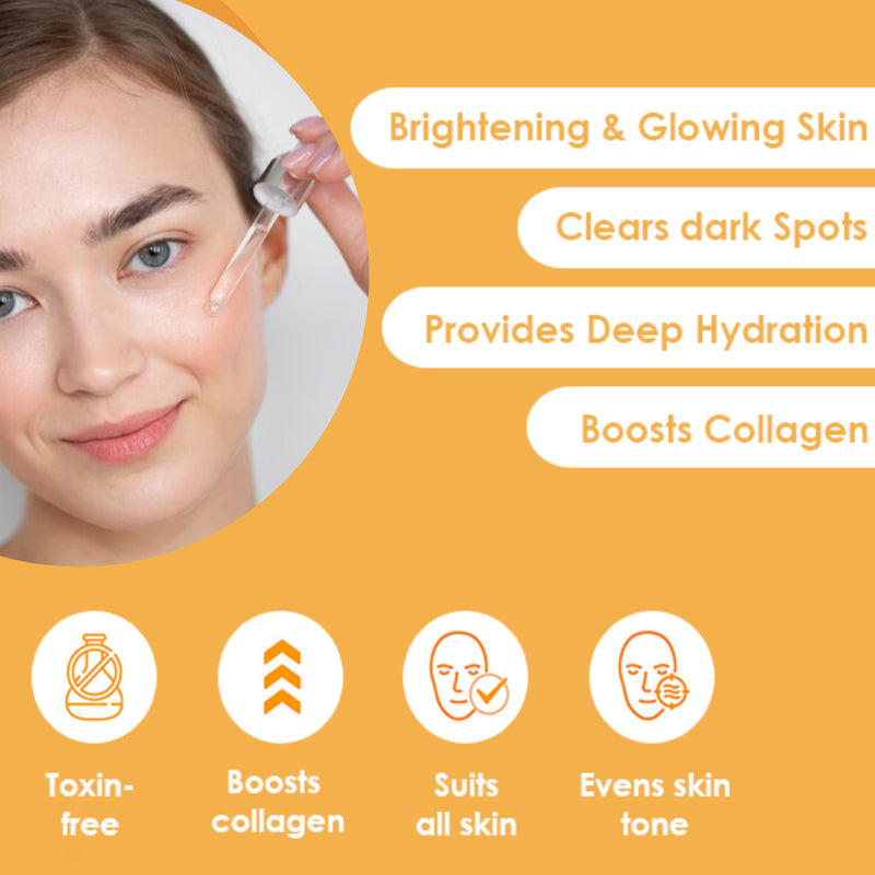 Dr. Kaiwart Advance Vitamin C Face Serum 10% with Ferulic Acid & Mandarin Orange – Brightening Serum for Dark Spots, Even Skin Tone & Collagen Boost (30ml)