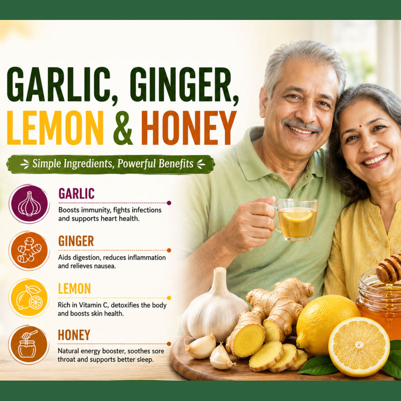 Dr. Kaiwart Garlic Lemon Ginger Syrup 500ml – Ayurvedic Herbal Tonic for Heart Health, Cholesterol & Blood Pressure Support | Natural Immunity & Detox Formula