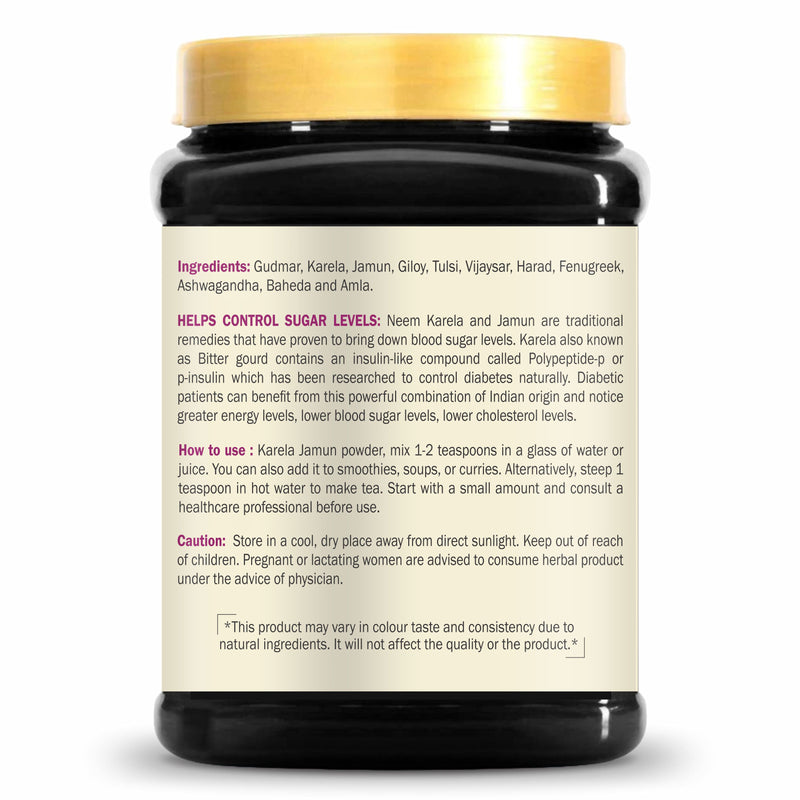 Dravida Organics Karela Jamun Powder – Ayurvedic Diabetic Detox for Natural Blood Sugar Support (250g)