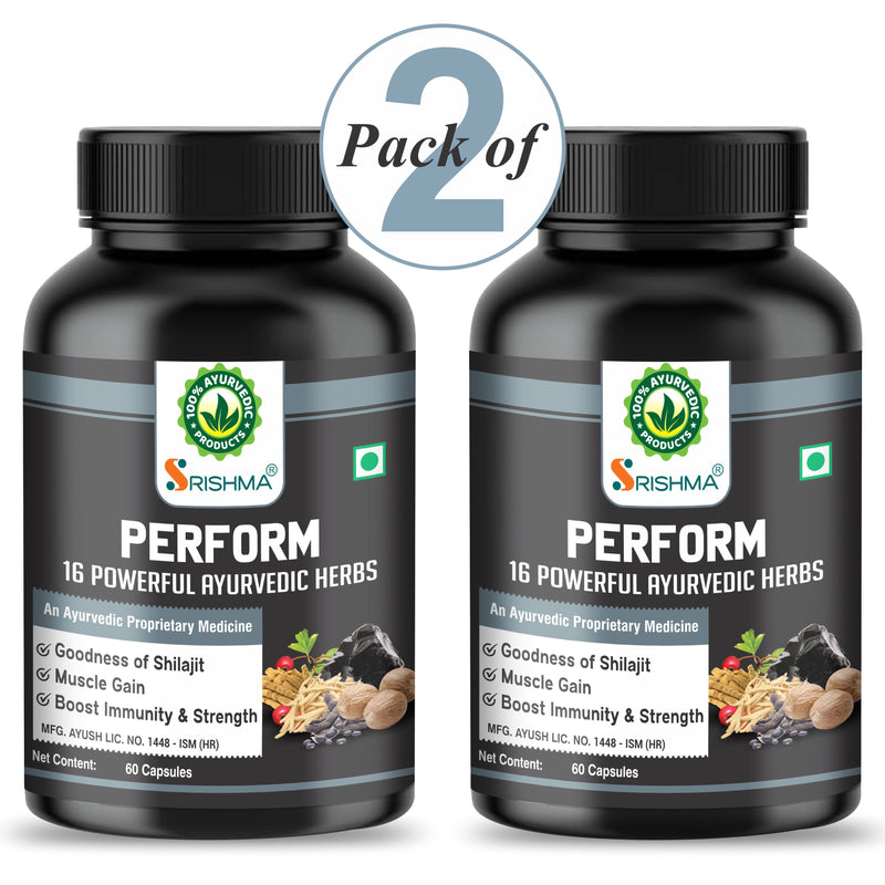 Srishma Ayurvedic Capsules Goodness of Shilajit | Stamina & Strength | For Men ( 2x60 Capsules )