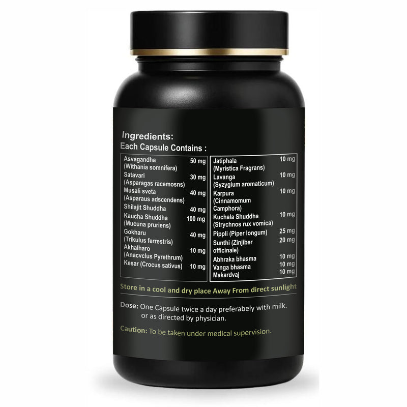 Dr. Kaiwart Play More Capsules – Ayurvedic Power of 25 Super Herbs for Men’s Energy, Stamina & Vitality (60 Capsules)