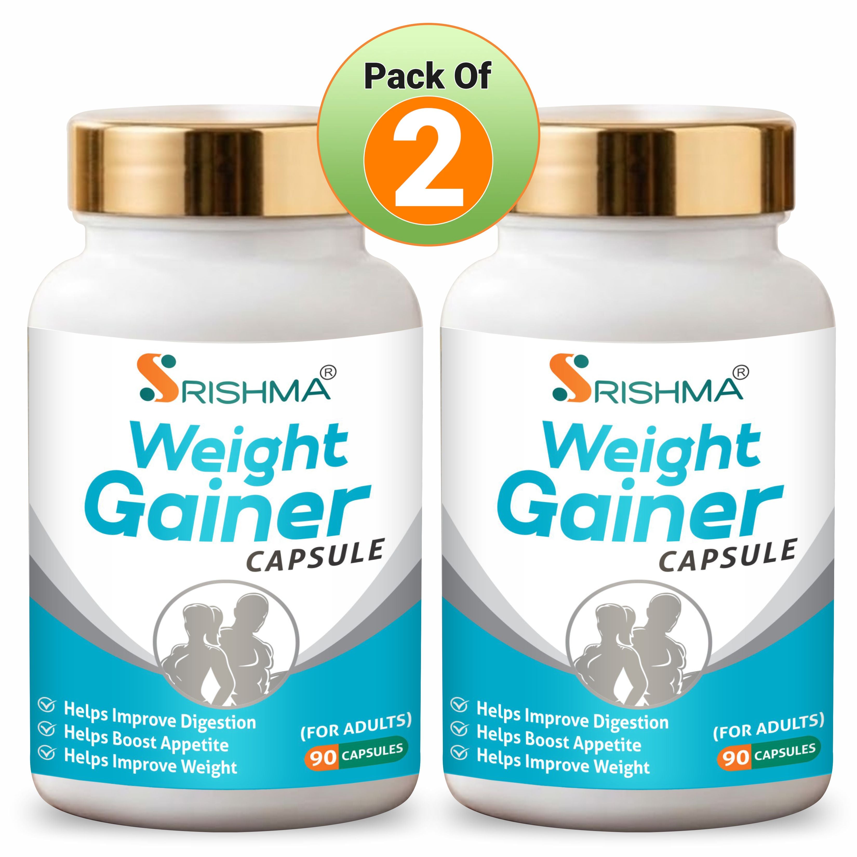 Srishma New and Improved Formula I Ayurvedic Weight Gainer Capsule Pack Of 2