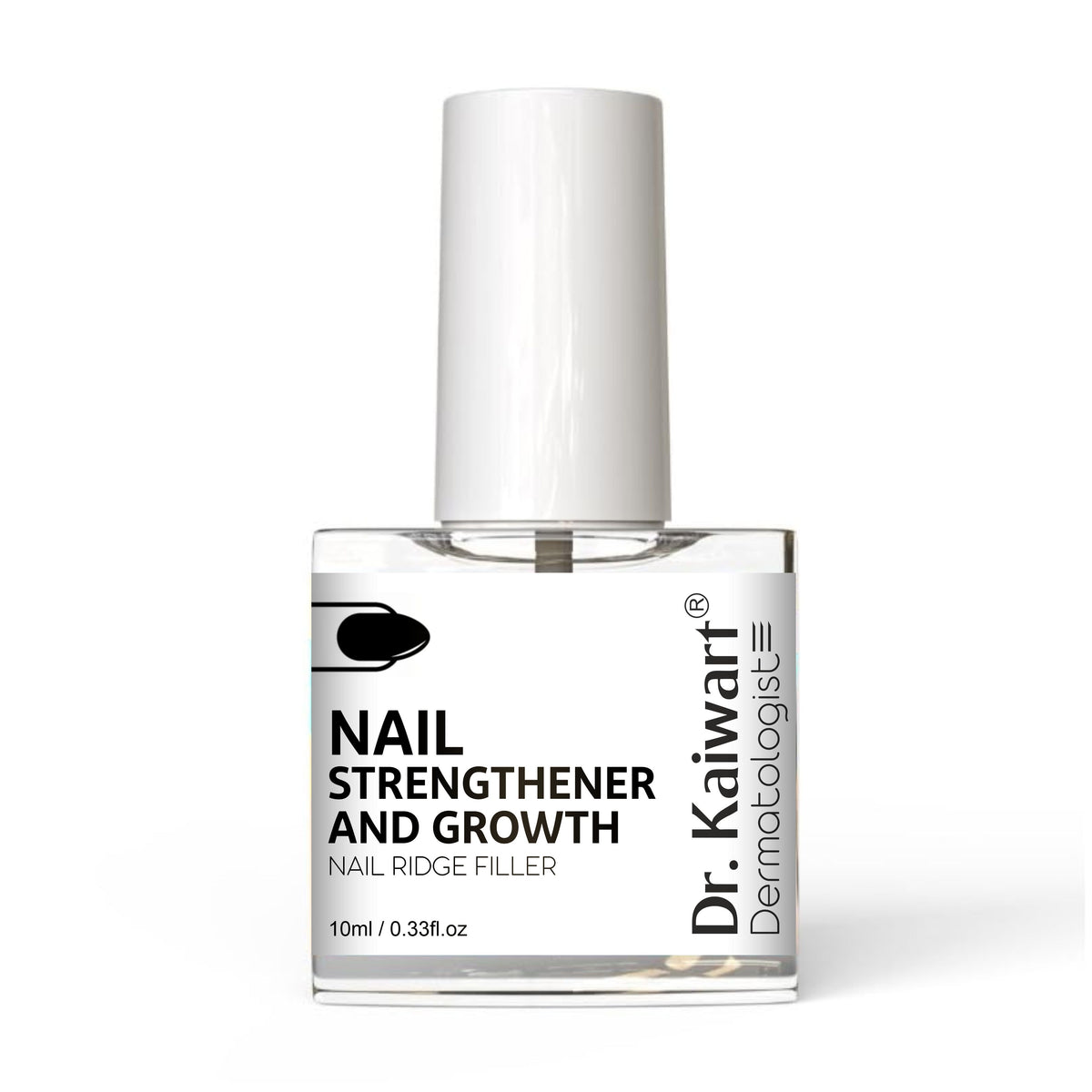 Dr. Kaiwart Nail Strengthener and Growth – 8‑in‑1 Nail Repair Treatment with Keratin, Collagen & Jojoba Oil | Nail Ridge Filler & Base Coat for Weak, Brittle Nails | 10ml