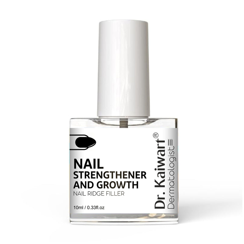 Dr. Kaiwart Nail Strengthener and Growth – 8‑in‑1 Nail Repair Treatment with Keratin, Collagen & Jojoba Oil | Nail Ridge Filler & Base Coat for Weak, Brittle Nails | 10ml