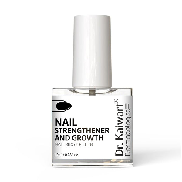 Dr. Kaiwart Nail Strengthener and Growth – 8‑in‑1 Nail Repair Treatment with Keratin, Collagen & Jojoba Oil | Nail Ridge Filler & Base Coat for Weak, Brittle Nails | 10ml