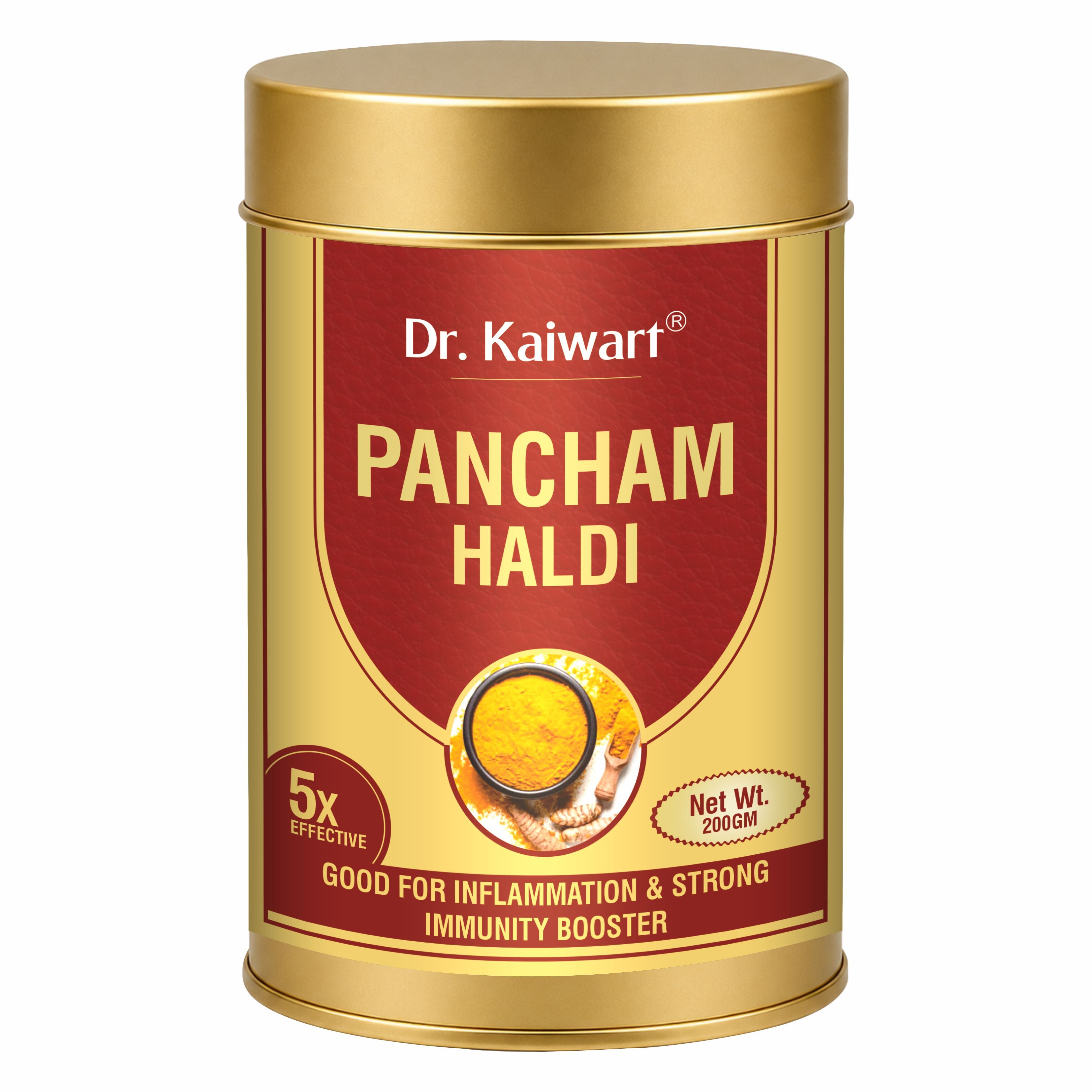 Dr. Kaiwart Pancham Haldi Powder – Premium Ayurvedic Turmeric Blend for Immunity & Inflammation Support (200g)
