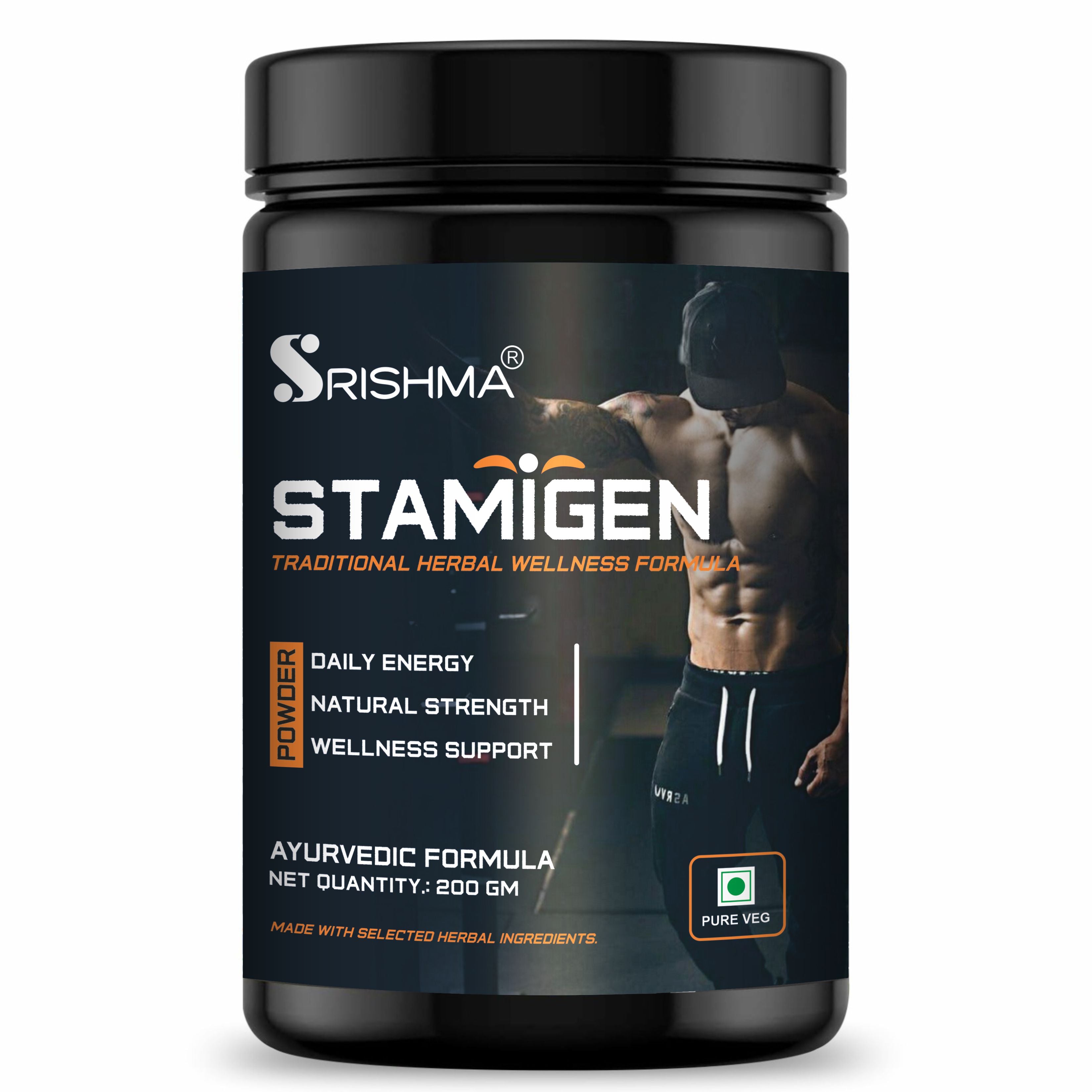 Srishma Stamigen Ayurvedic Powder – Herbal Energy, Strength & Stamina Booster for Men (200g)