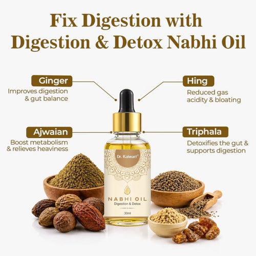 Ayurvedic  Nabhi Oil for Digestion & Detox Support | Nabhi Oil for Belly Button Care, Digestive Wellness & Metabolism Support | 30 ml