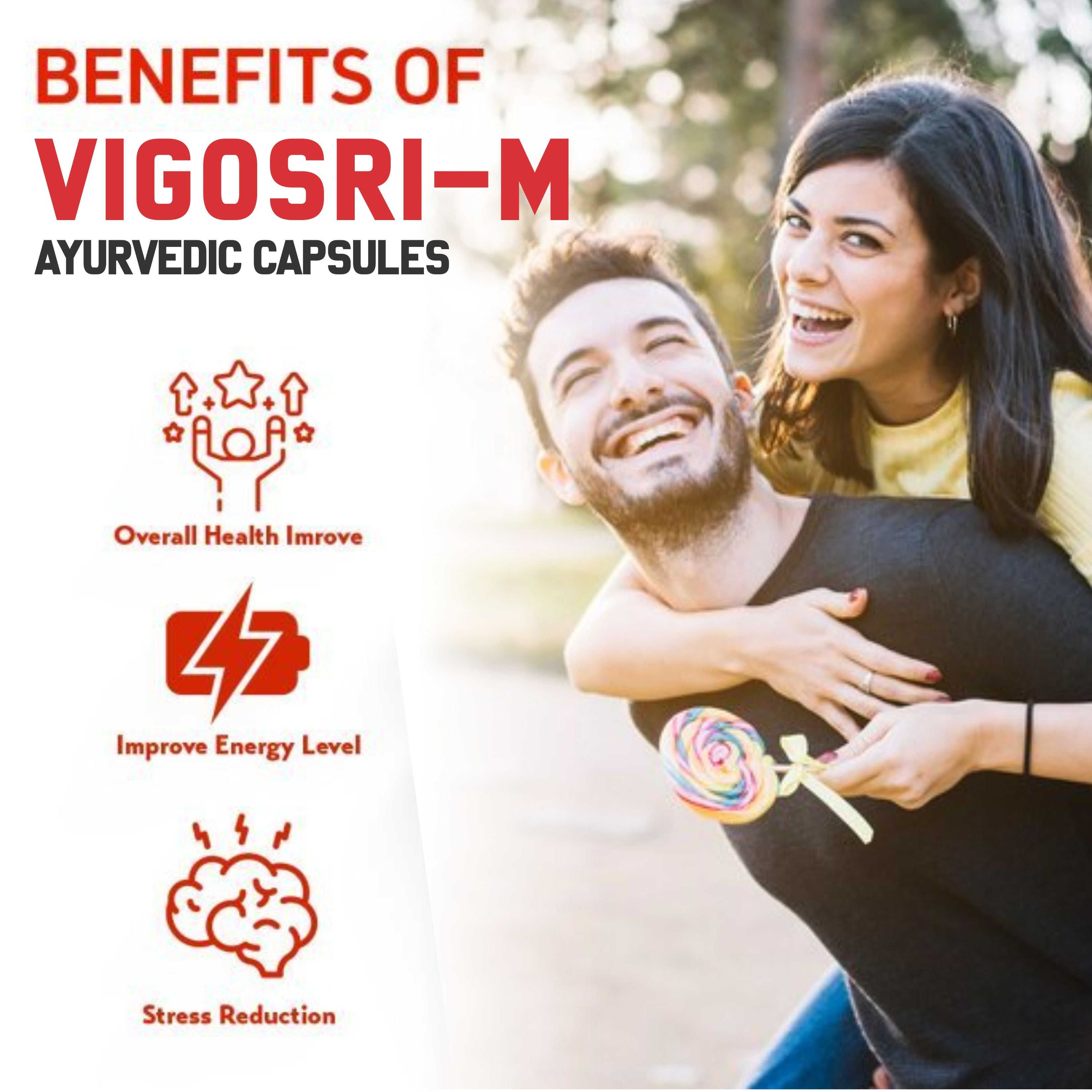 Srishma Vigosri‑M Capsules – Ayurvedic Male Health & Stamina Support Supplement with 17 Potent Herbs (30 Capsules)