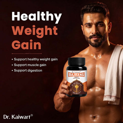 Dr. Kaiwart Bajrang Vati Capsule – Ayurvedic Weight Gain & Muscle Support Supplement (60 Capsules)