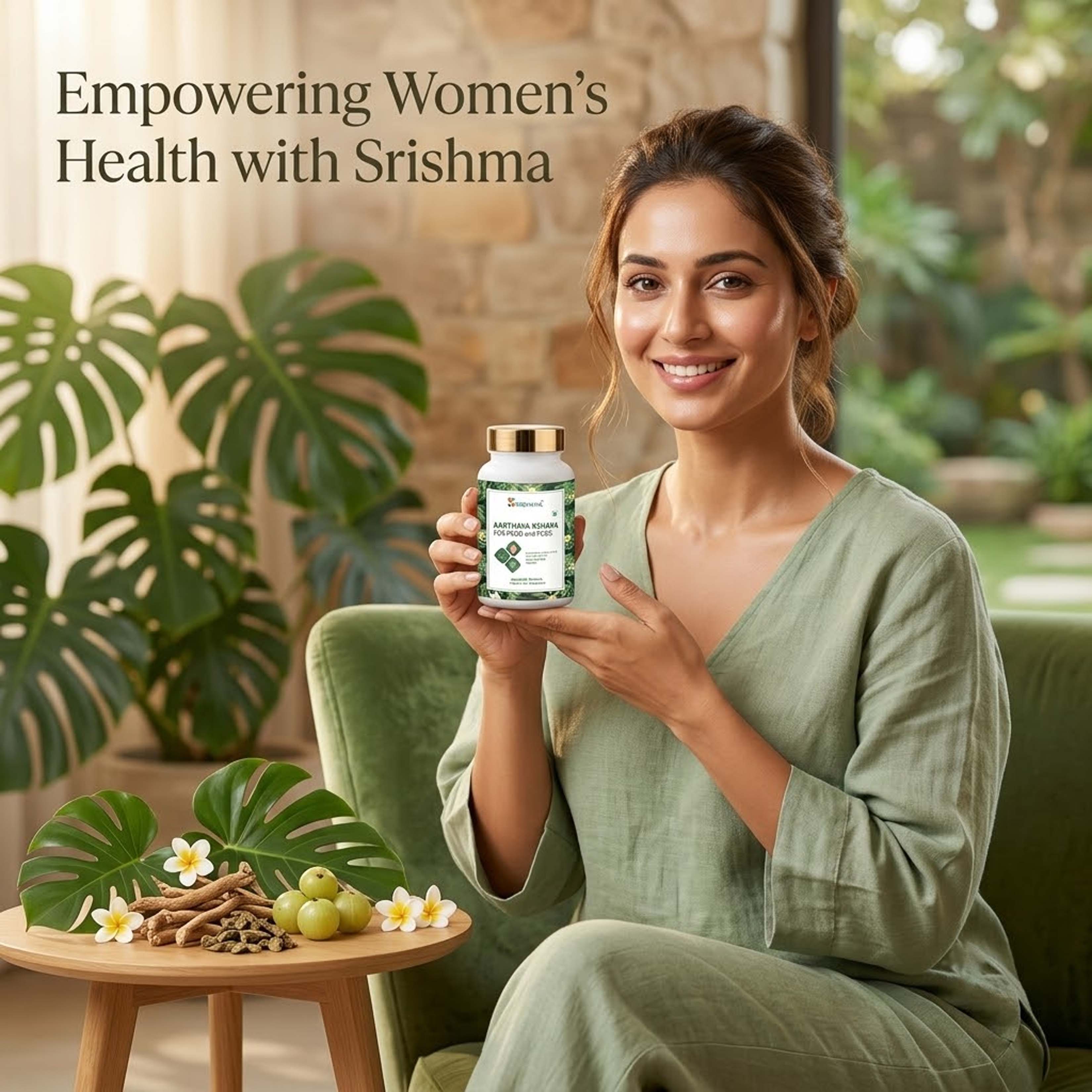 Srishma Aarthava Kshaya Capsules for PCOD & PCOS – Ayurvedic Hormonal Balance & Menstrual Cycle Support (60 Capsules)