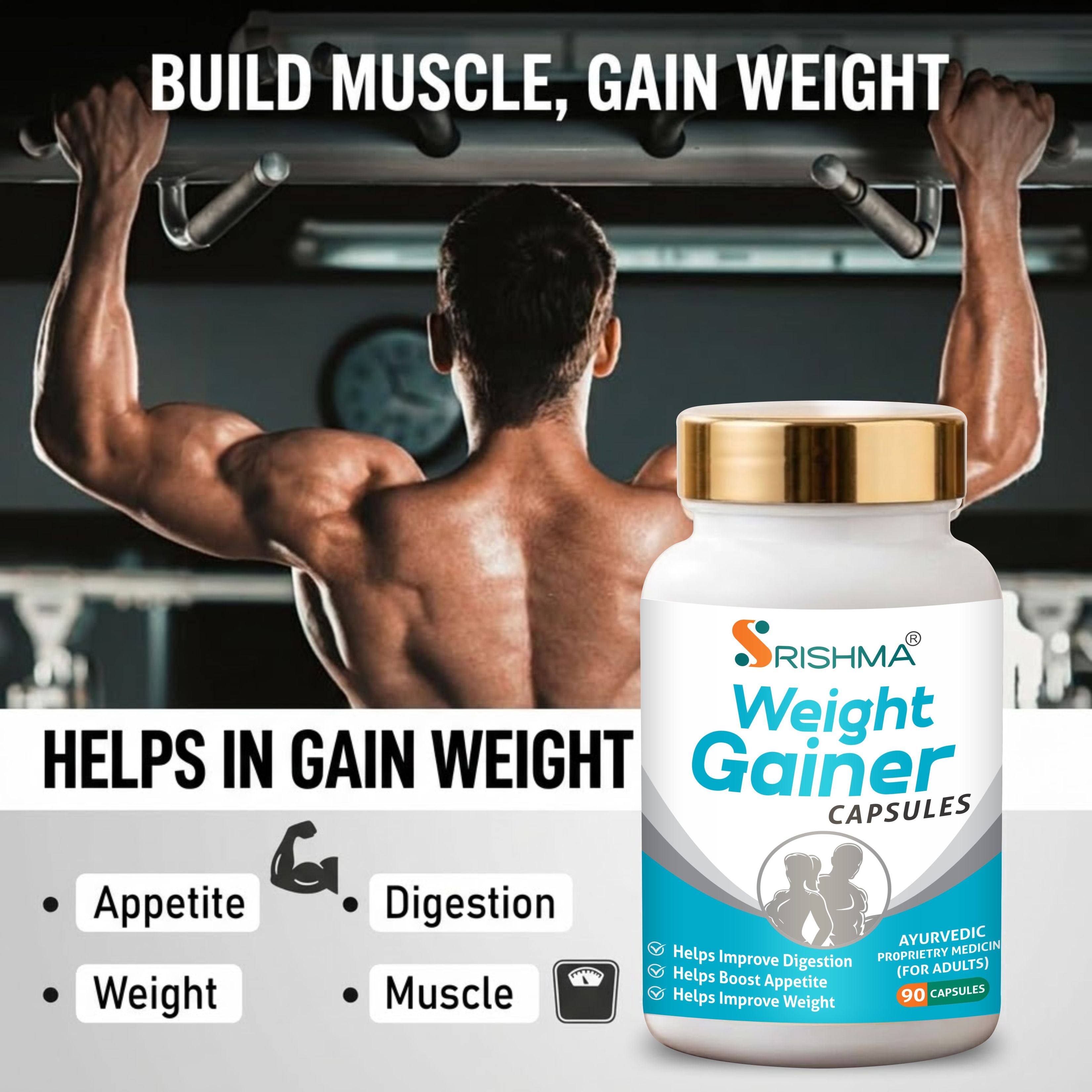Srishma New and Improved Formula I Ayurvedic Weight Gainer Capsule Pack Of 2