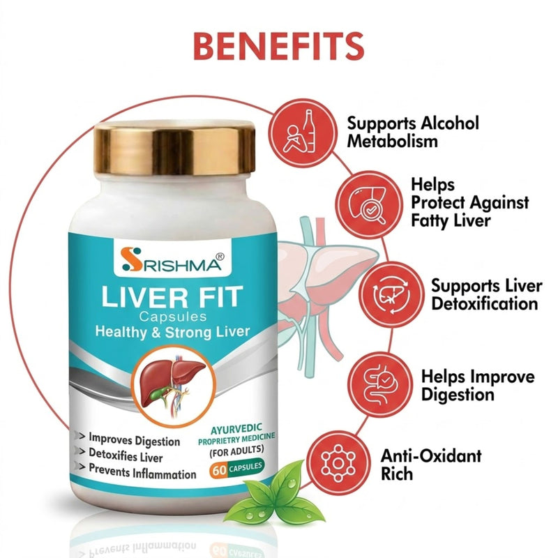 Srishma Natural Ayurvedic Capsules for Liver Detox & Liver Health-60 Capsules