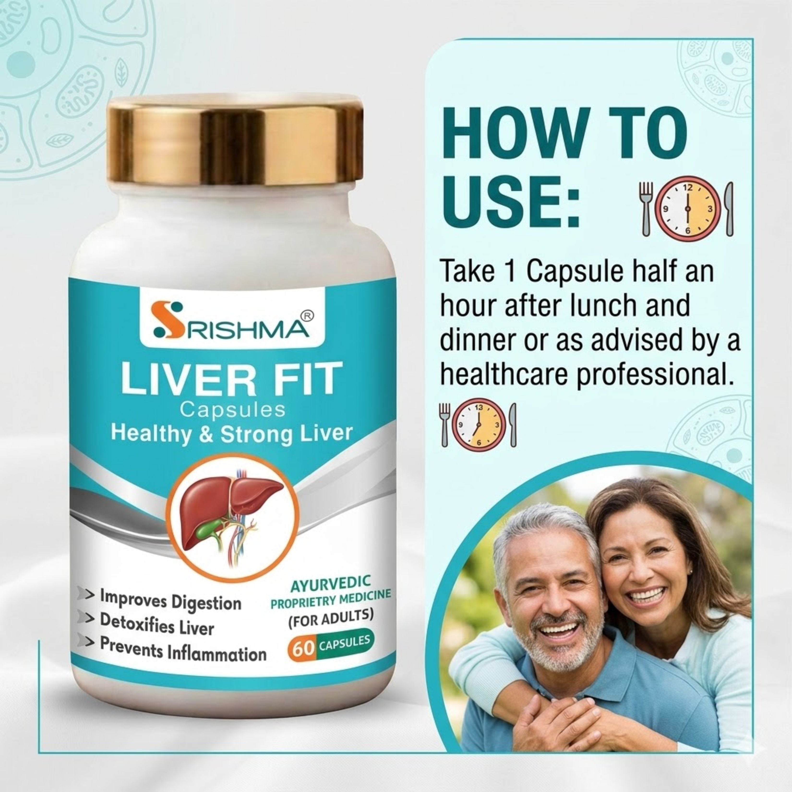 Srishma Natural Ayurvedic Capsules for Liver Detox & Liver Health-60 Capsules