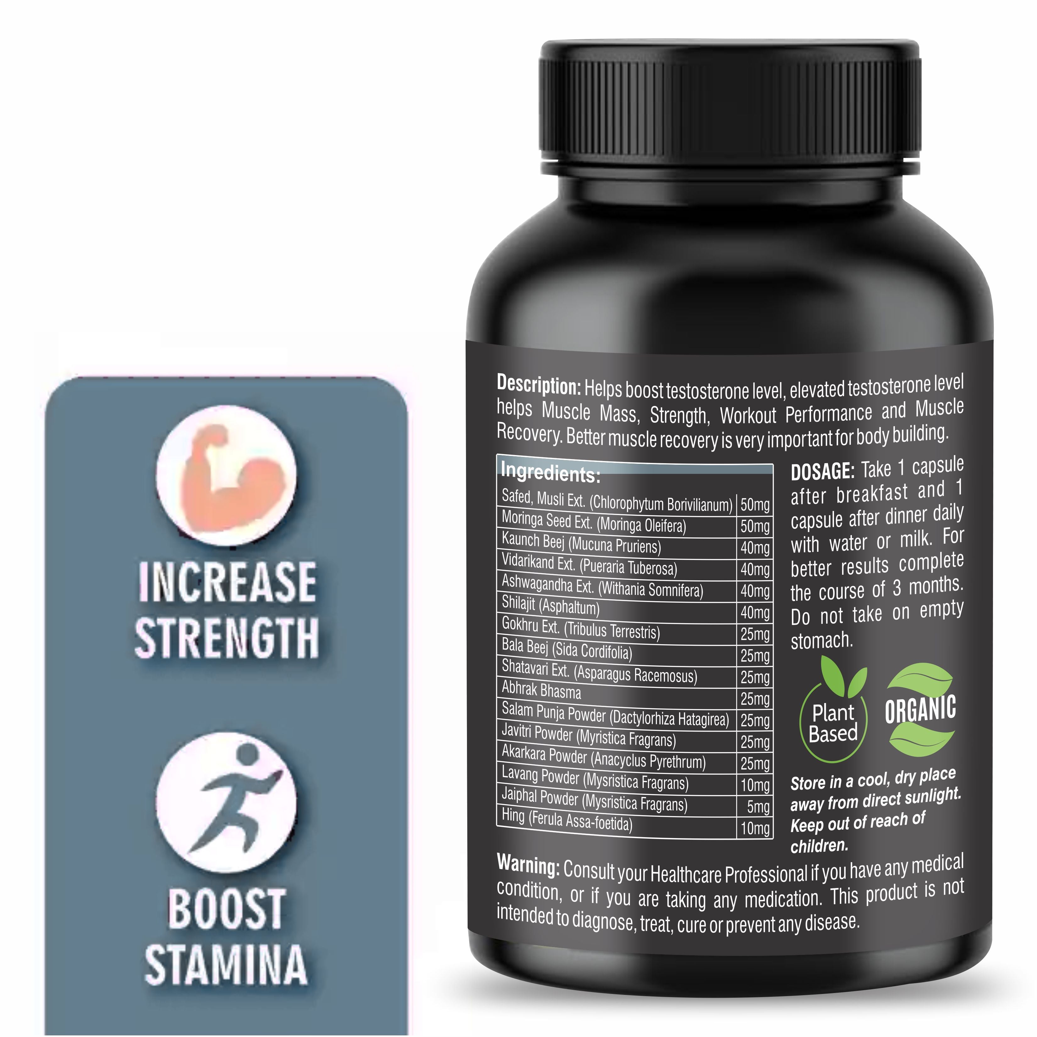 Srishma Ayurvedic Capsules Goodness of Shilajit | Stamina & Strength | For Men ( 2x60 Capsules  )