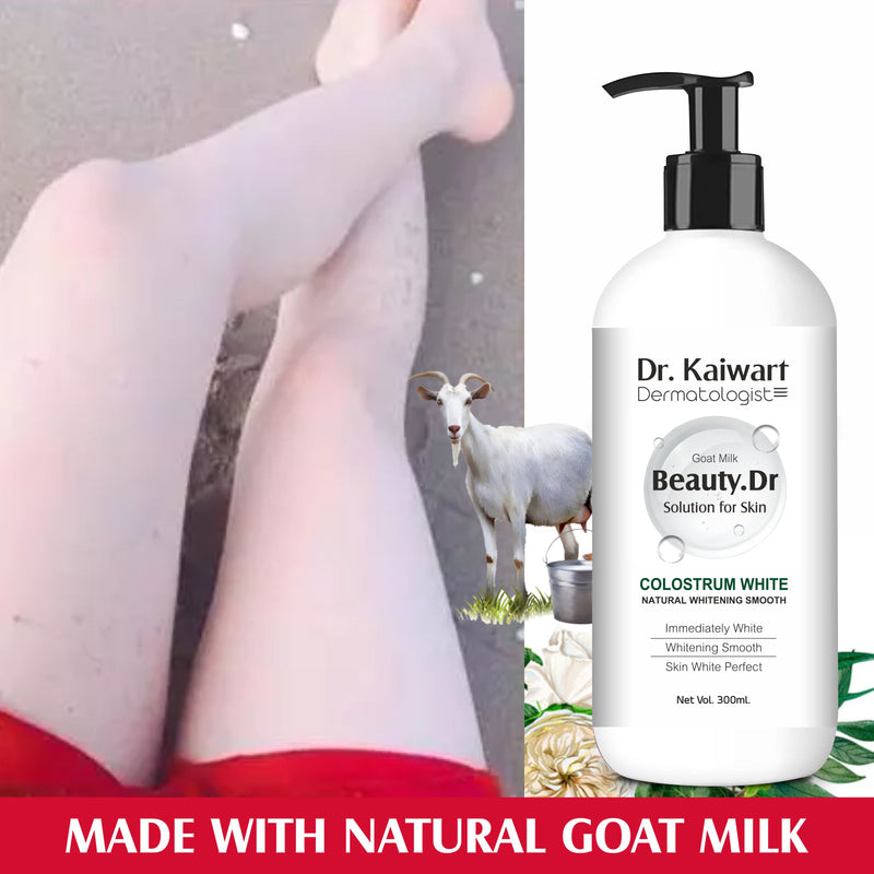 Dr. Kaiwart Goat Milk Colostrum White Shower Gel – Natural Brightening & Moisturizing Body Wash for Smooth, Radiant Skin – Deep Cleansing Formula 300ml (Pack of 2)