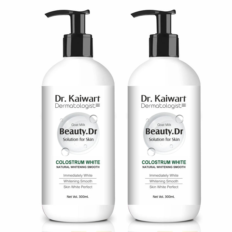 Dr. Kaiwart Goat Milk Colostrum White Shower Gel – Natural Brightening & Moisturizing Body Wash for Smooth, Radiant Skin – Deep Cleansing Formula 300ml (Pack of 2)