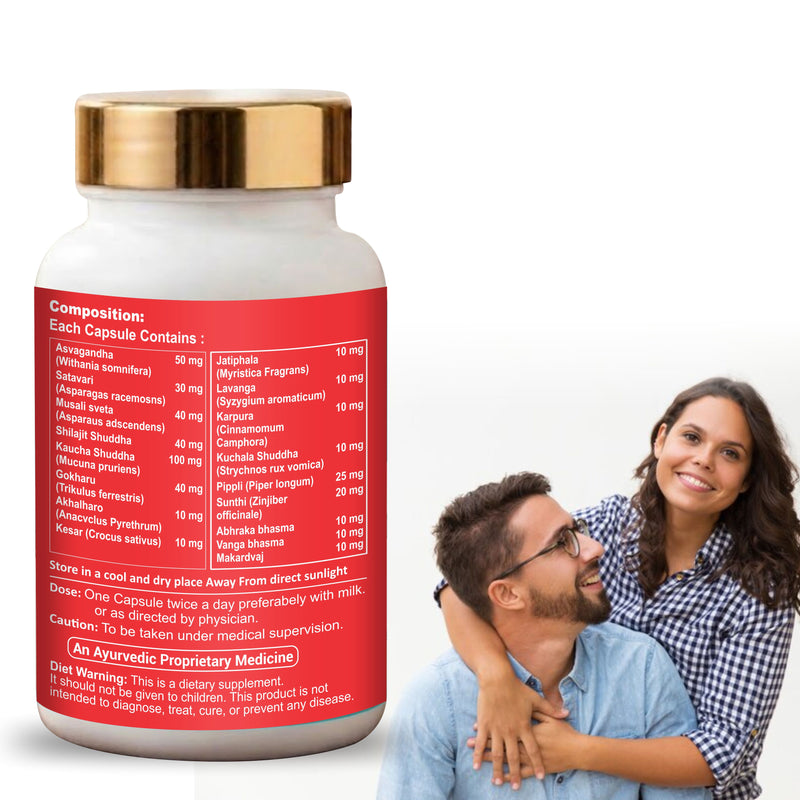 Srishma Vigosri‑M Capsules – Ayurvedic Male Health & Stamina Support Supplement with 17 Potent Herbs (30 Capsules)