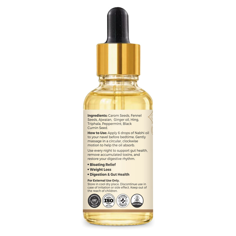 Ayurvedic  Nabhi Oil for Digestion & Detox Support | Nabhi Oil for Belly Button Care, Digestive Wellness & Metabolism Support | 30 ml