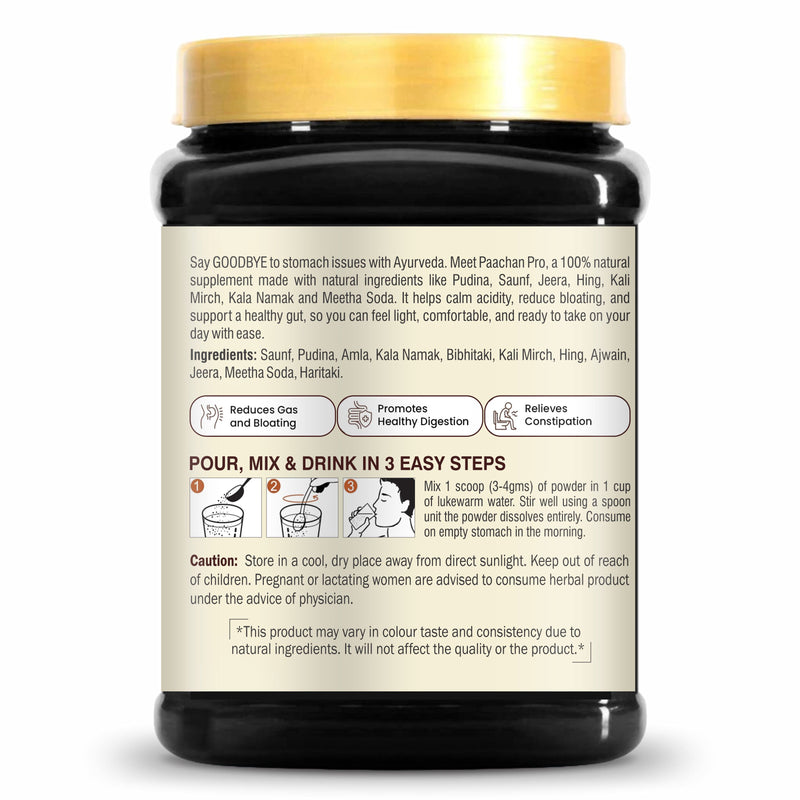 Draviada Oraganics Pachak Pro Powder for Gas and Indigestion, Acidity & Bloating 250G