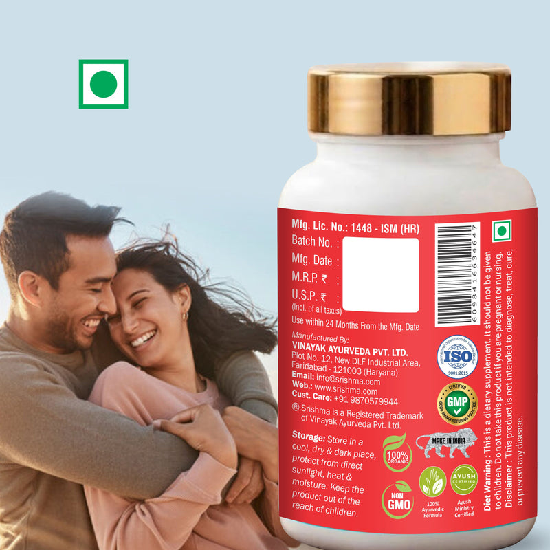 Srishma Vigosri‑M Capsules – Ayurvedic Male Health & Stamina Support Supplement with 17 Potent Herbs (30 Capsules)