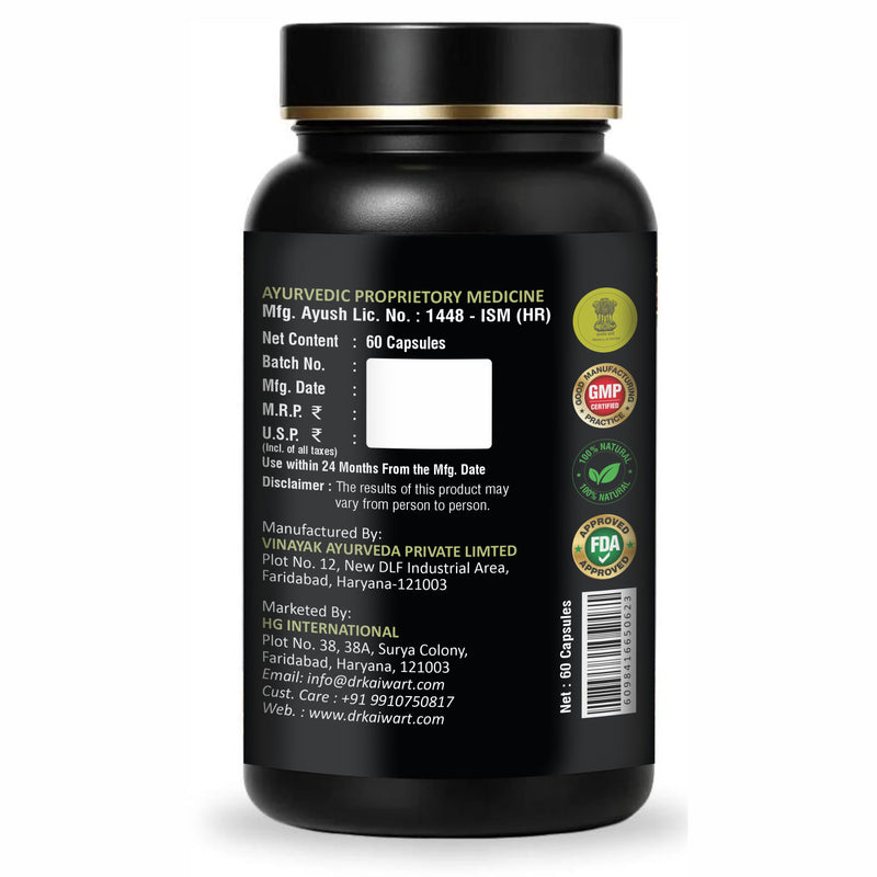 Dr. Kaiwart Play More Capsules – Ayurvedic Power of 25 Super Herbs for Men’s Energy, Stamina & Vitality (60 Capsules)