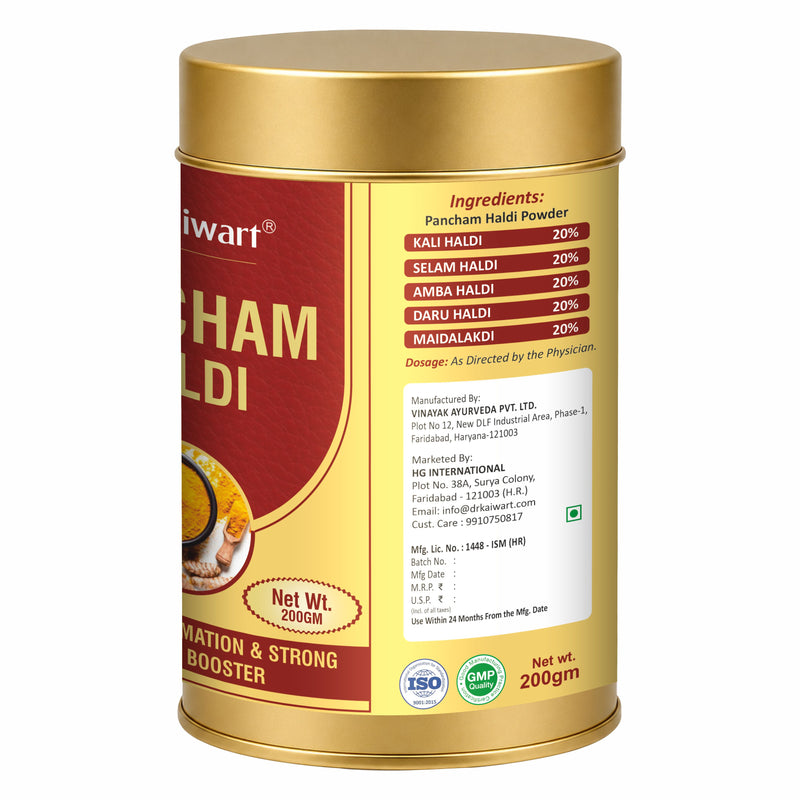 Dr. Kaiwart Pancham Haldi Powder – Premium Ayurvedic Turmeric Blend for Immunity & Inflammation Support (200g)