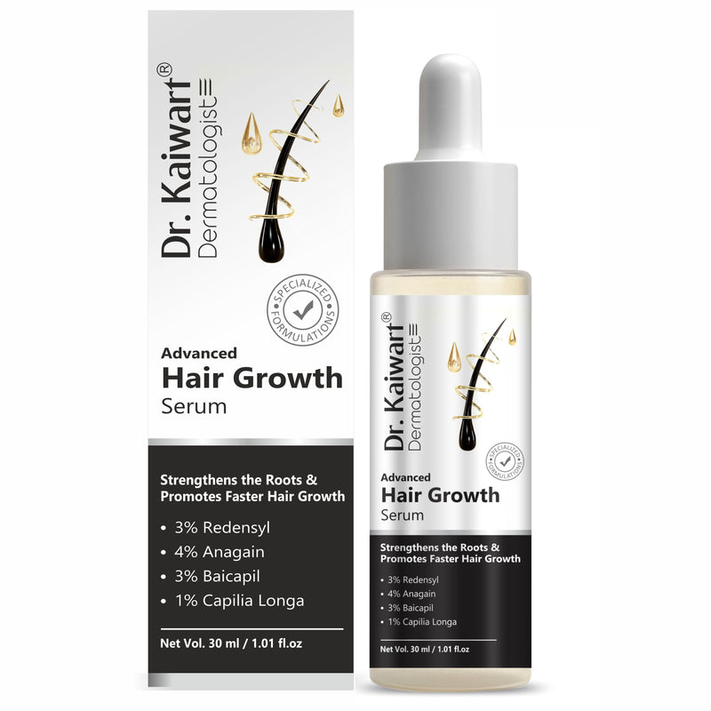 Dr. Kaiwart Advanced Hair Growth Serum with 3% Redensyl, 4% Anagain & 3% Baicapil – Anti Hair Fall Scalp Treatment for Thicker, Stronger Hair – Hair Regrowth Serum for Men & Women – 30ml
