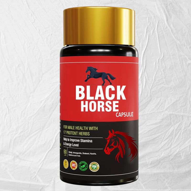 Black Horse Capsule for Men – Ayurvedic Immunity Booster & Strength Support | 60 Capsules