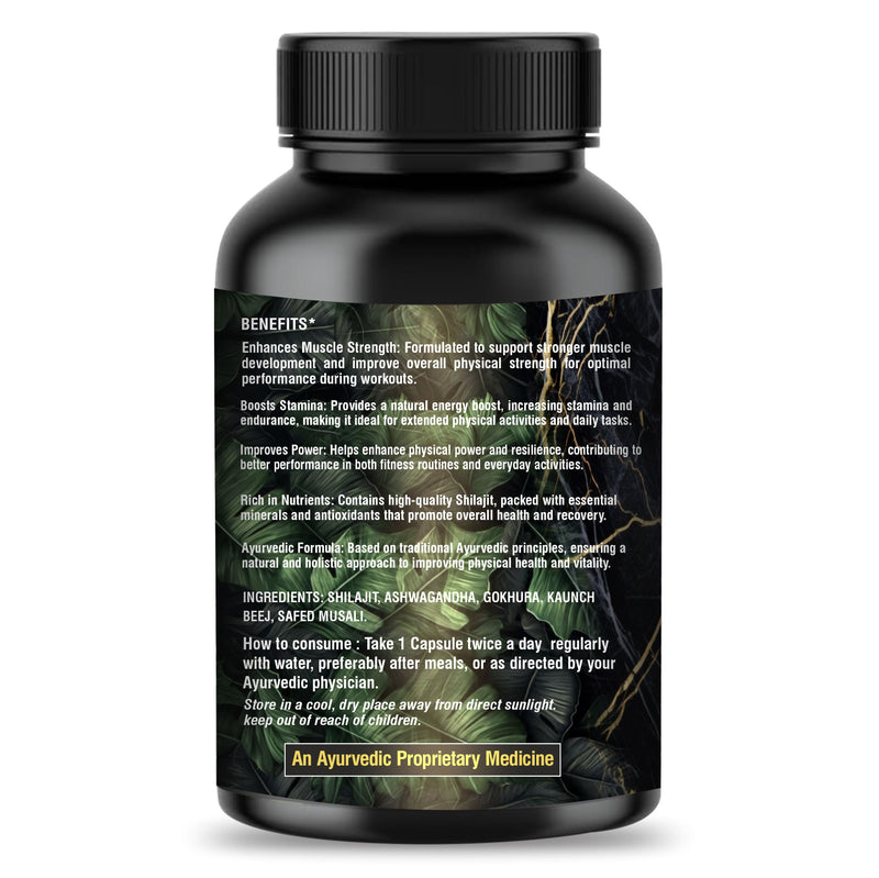 Dr. Kaiwart Himalayan Shilajit Gold Capsules – 100% Pure Shilajit Extract with Fulvic Acid – Ayurvedic Energy, Stamina & Strength Supplement (60 Capsules)