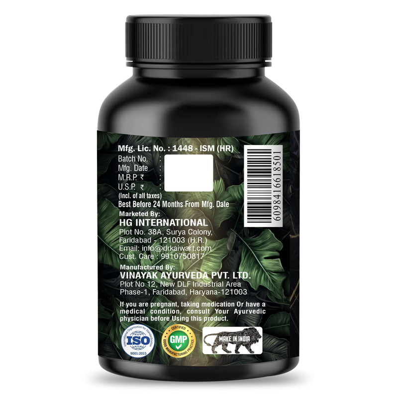 Dr. Kaiwart Himalayan Shilajit Gold Capsules – 100% Pure Shilajit Extract with Fulvic Acid – Ayurvedic Energy, Stamina & Strength Supplement (60 Capsules)