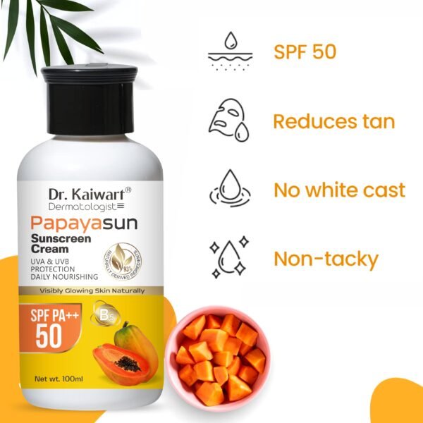 Dr. Kaiwart Papaya Sunscreen - SPF 50 PA++ - Image 2