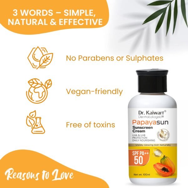 Dr. Kaiwart Papaya Sunscreen - SPF 50 PA++ - Image 3