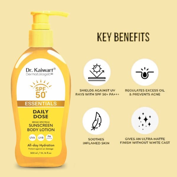 Dr. Kaiwart Sunscreen - SPF 50 PA+ Sunscreen - SPF 50 PA+ Multivitamin Gel | UVA-UVB Protection | Zero White Cast  (300 g) - Image 2